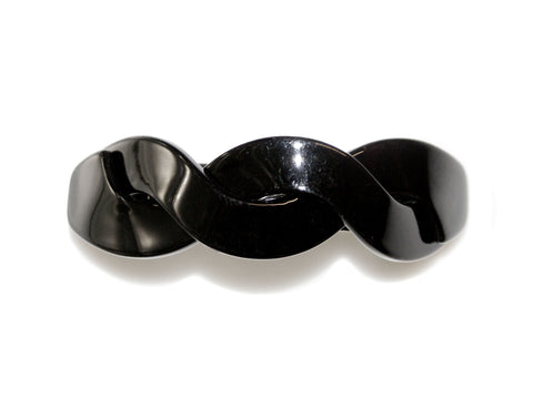 Acetate Curved Twist Barrette - Black