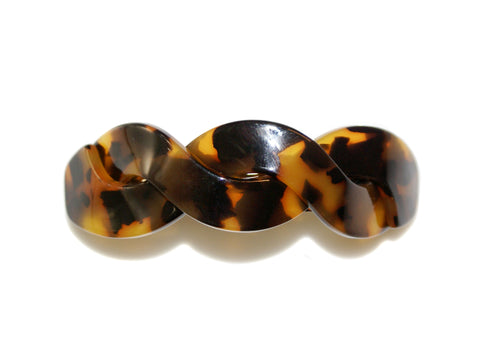 Acetate Curved Twist Barrette - Dark Tortoise