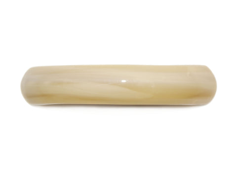 Acetate Curved Stadium Barrette - Beige