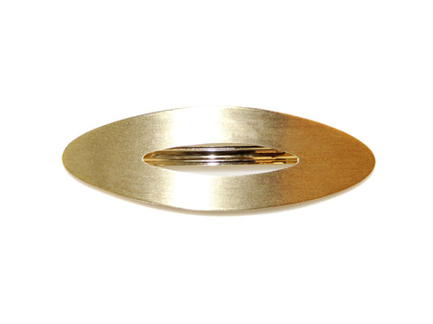 Open Metal Oval Barrette - Brushed Gold