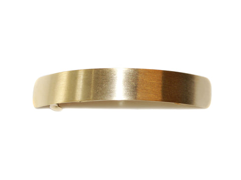 Curved Metal Wide Bar Barrette - Brushed Gold