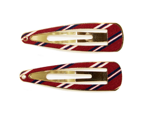 Stripe Snaps - Burgundy