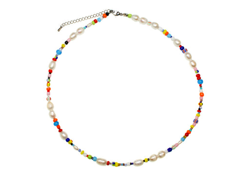 Carnival Freshwater Pearl and Bead Necklace - Multi