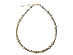 Graduated Pearl Bead Necklace - Silver