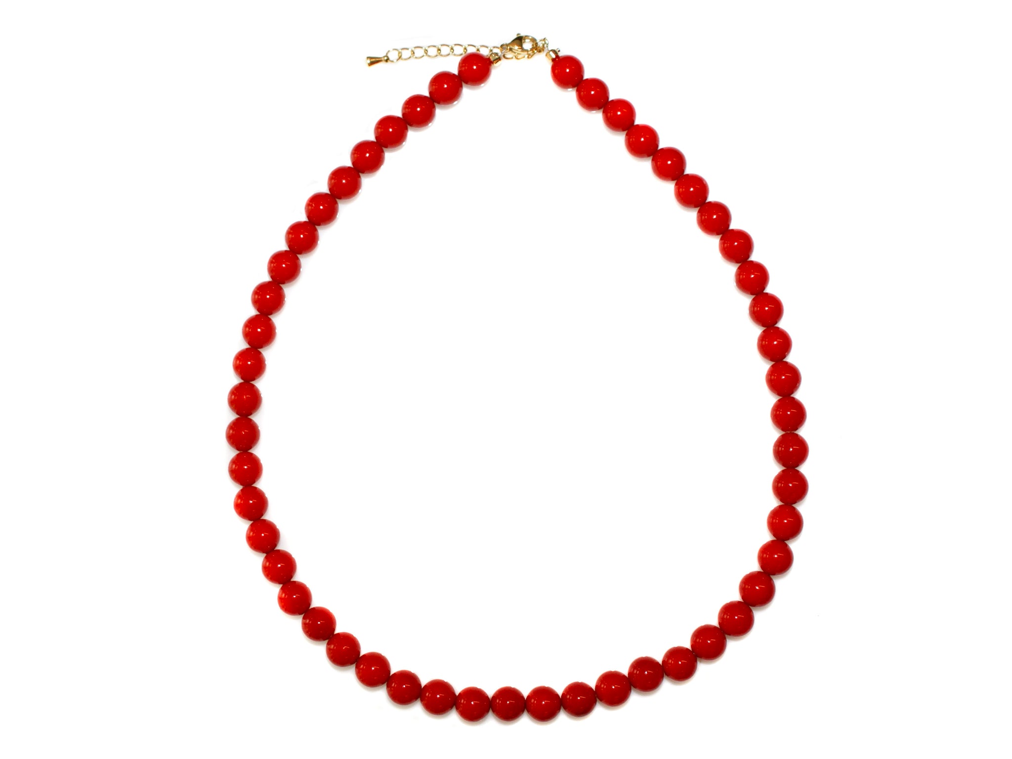 6mm Pearl Bead Necklace - Red