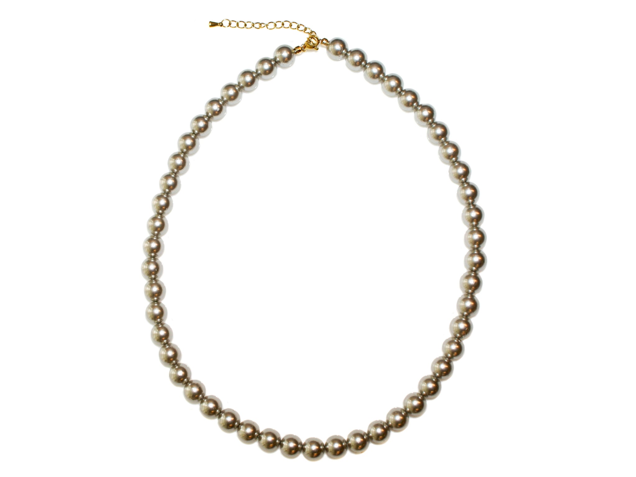 6mm Pearl Bead Necklace - Silver