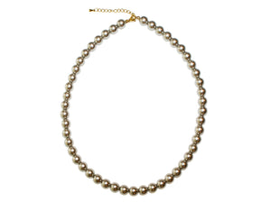 6mm Pearl Bead Necklace - Silver