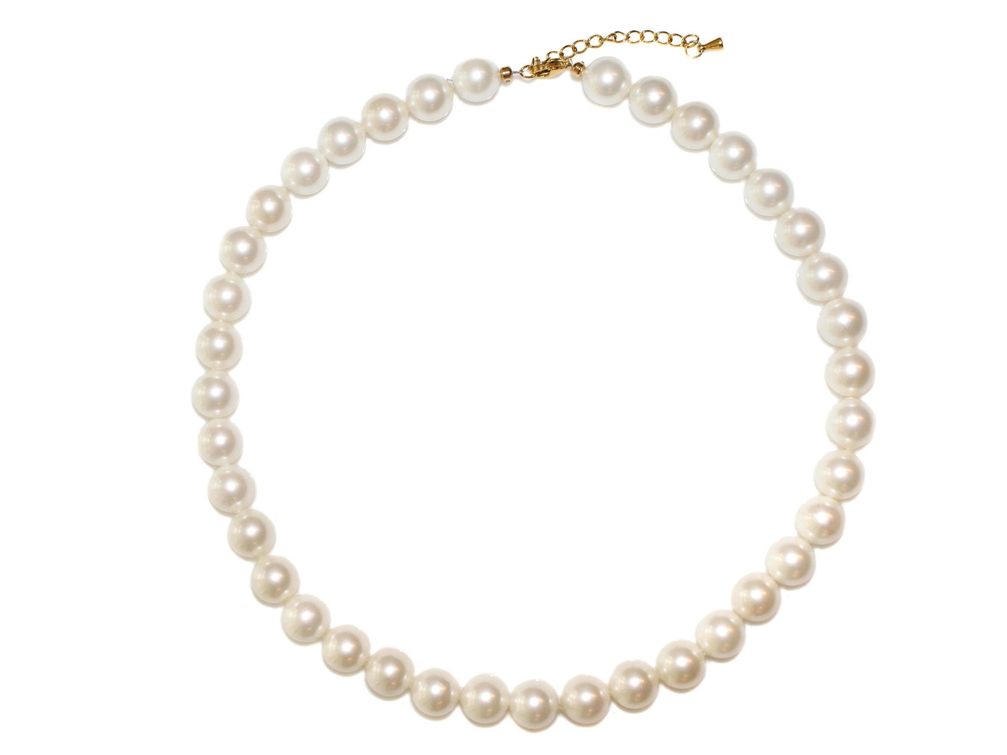 10mm Pearl Bead Necklace - White