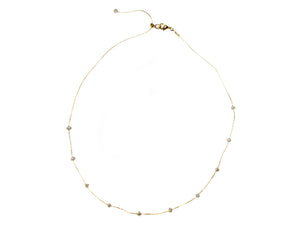 Adjustable Length Small Freshwater Pearl Necklace - Gold/Pearl