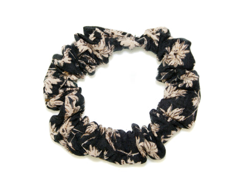 Shadow Flower Chiffon Scrunchie - Black