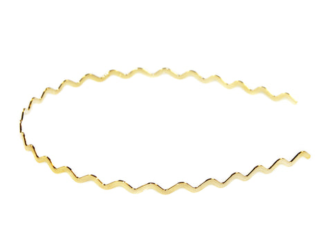 Metal Zig Zag Alice Band - Gold