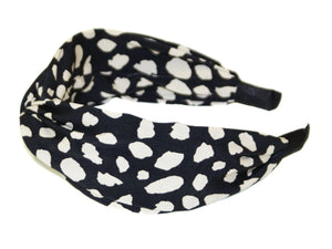 Safari Turban Alice Band - Black-Ivory