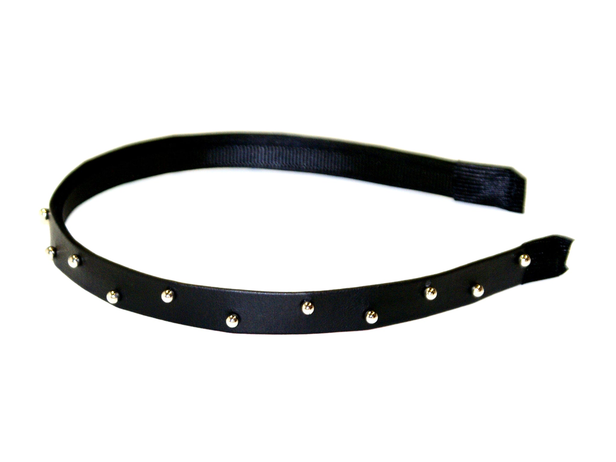 Studded Leatherette Alice Band - Black