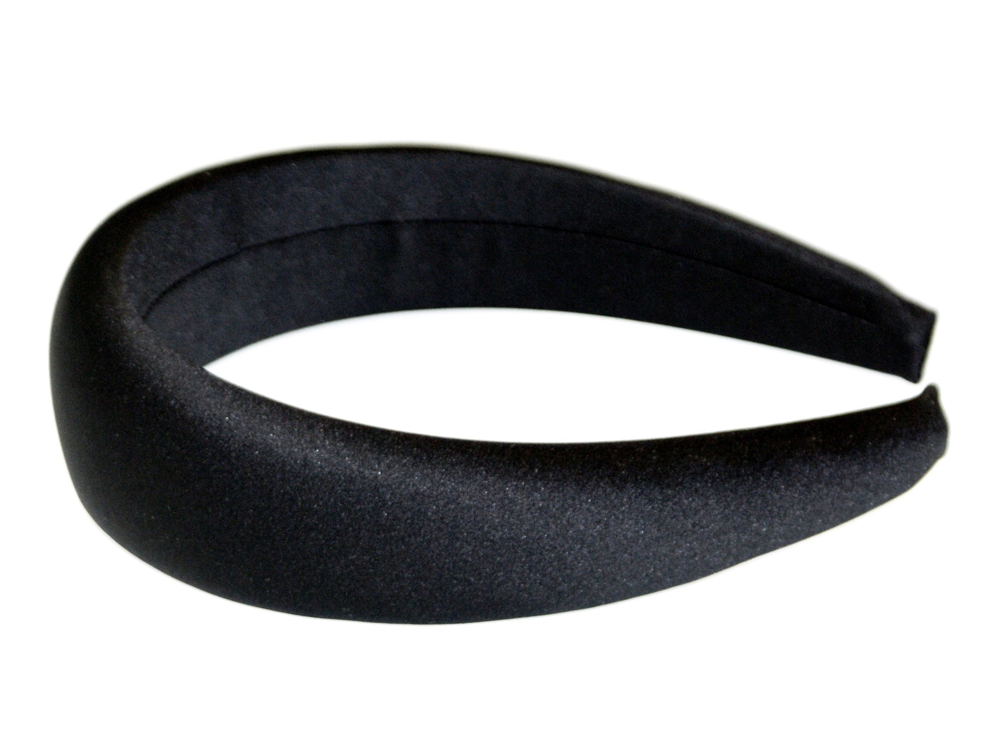 Satin Rounded Padded Alice Band - Black