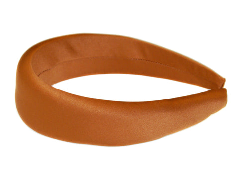 Satin Rounded Padded Alice Band - Copper