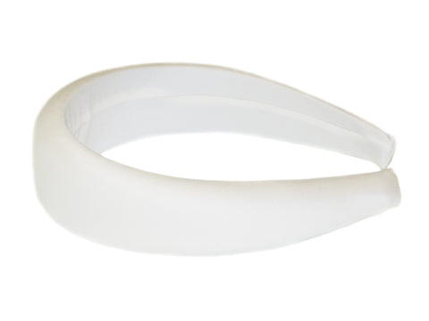 Satin Rounded Padded Alice Band - Ivory