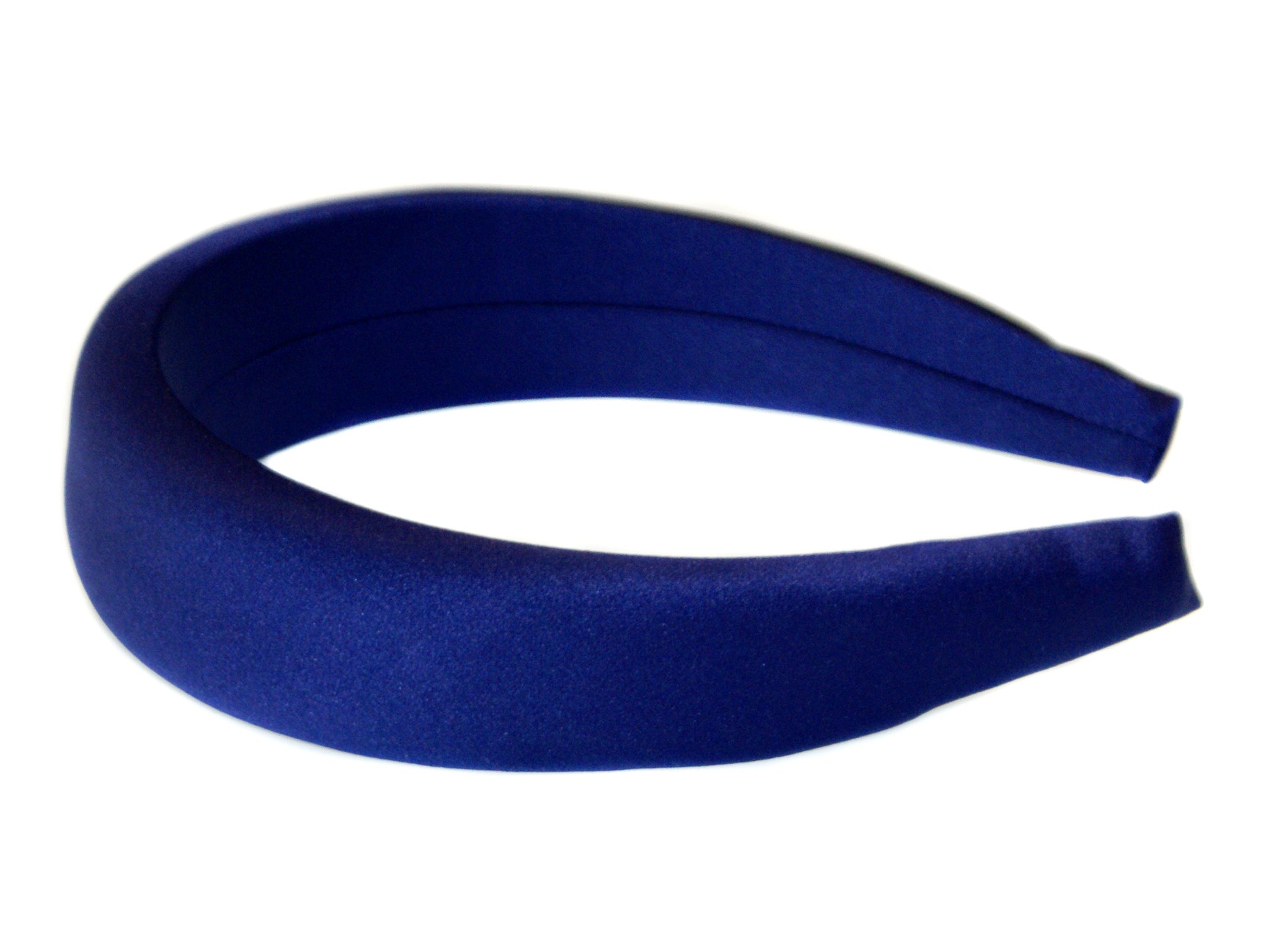 Satin Rounded Padded Alice Band - Navy