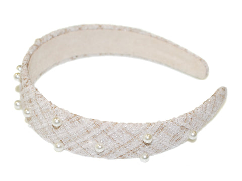 Coco Pearl Alice Band - Beige