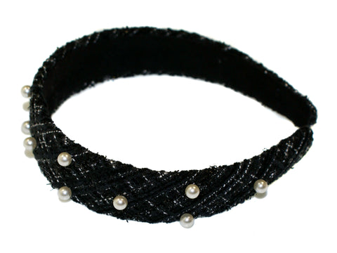 Coco Pearl Alice Band - Black