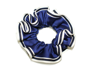 Grosgrain Edged Luxe Scrunchie - Navy