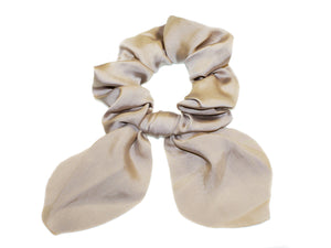 Satin Knot Tie Scrunchie - Beige