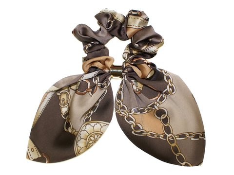 Treviso Gold Ring Scrunchie - Brown