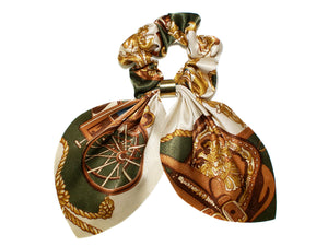 Treviso Gold Ring Scrunchie - Gold/Olive