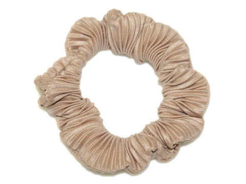 Ruched Small Scrunchie - Beige