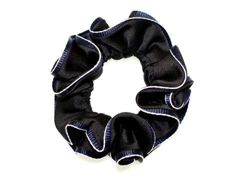 Clarice Edged Luxe Scrunchie - Black-Navy