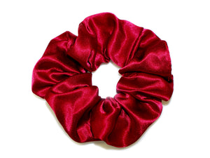 Satin Large Scrunchie - Crimson