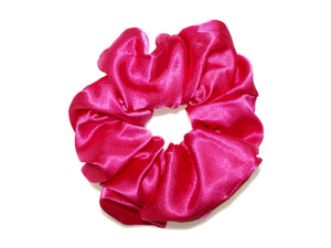 Satin Large Scrunchie - Fuchsia