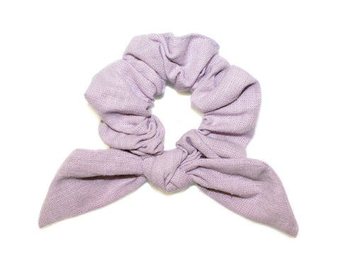 Linen Tie Bow Scrunchie - Lilac