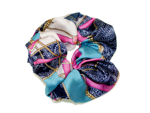 Prix De Diane Satin Scrunchie - Blue