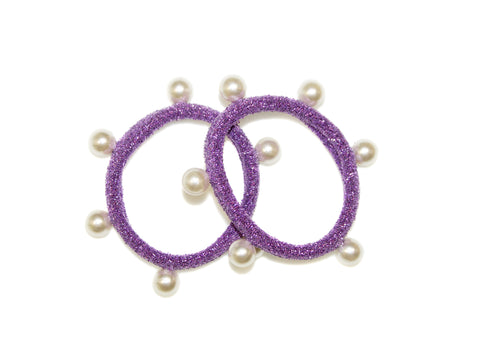 Lurex Pearl Elastics - Lilac