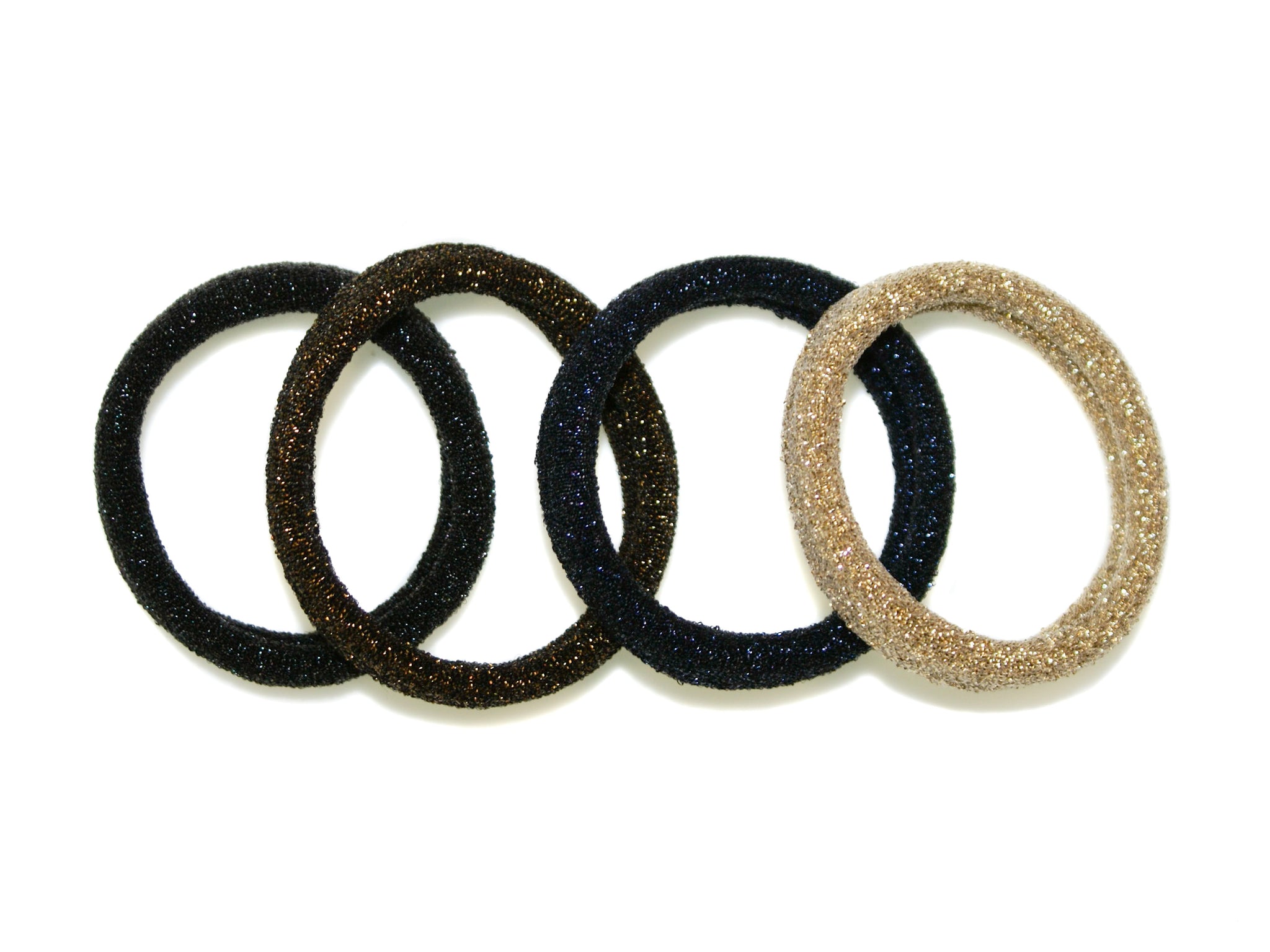 Lurex Elastics 4 Pack - Black/Bronze/Gold/Navy