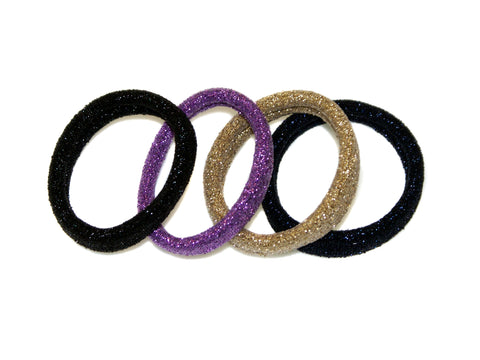 Lurex Elastics 4 Pack - Black/Navy/Lilac/Gold