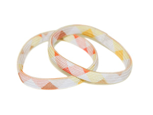 Check Seamless Hair Elastics - Beige/Yellow