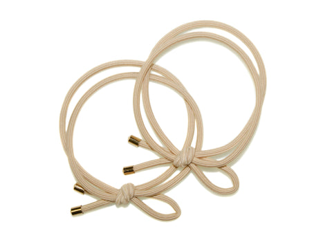 Gold Cap Thin Elastics - Beige