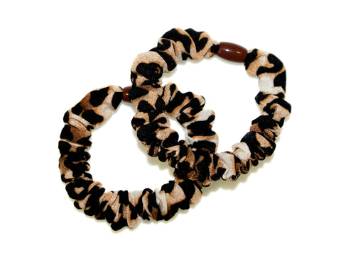 Leopard Thin Scrunchies Pair - Leopard