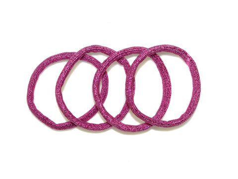 Glitter Thick Elastics 4 Pack - Pink