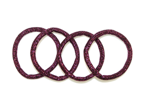 Glitter Thick Elastics 4 Pack - Purple