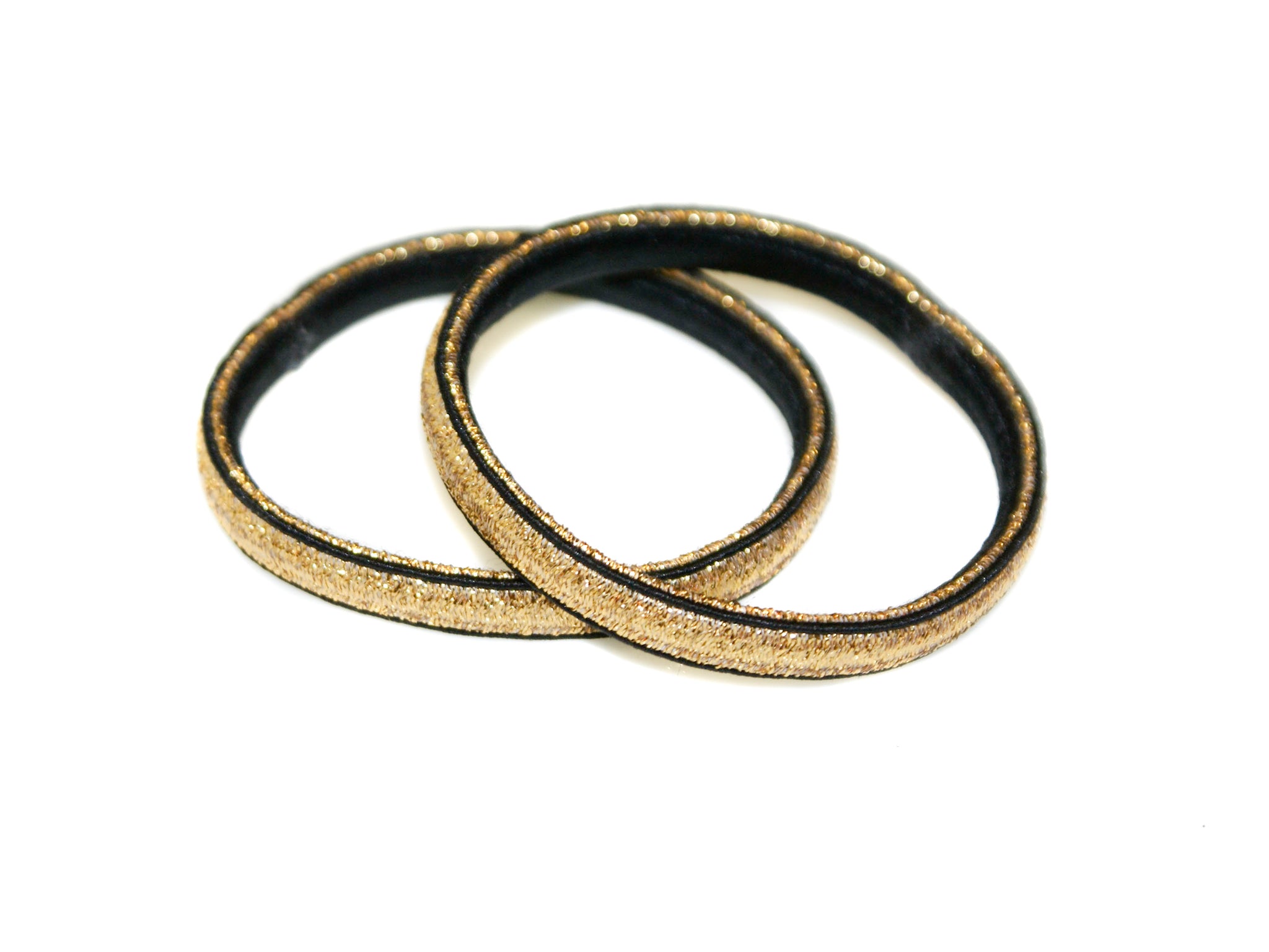 Glitter Fused Elastics Pair - Gold