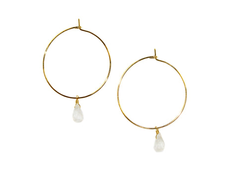 Moonstone Hoop Earrings