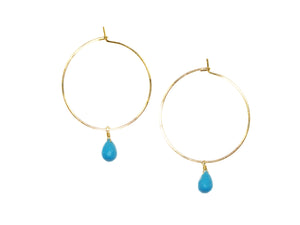 Turquoise and deals gold hoop earrings