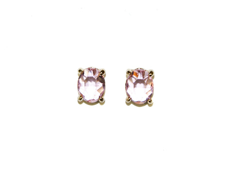 Oval Glass Studs - Pink