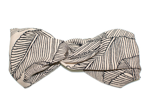 Palm Frond Turban Bandeau - Beige