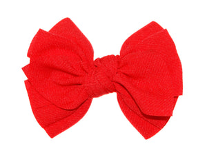 Knotted Bow Clip - Red