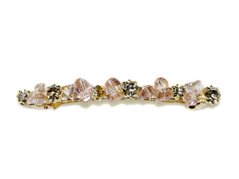 Theia Stone Barrette - Gold-Blush