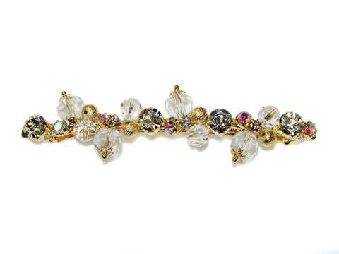 Victoria Stone Barrette - Gold-Crystal