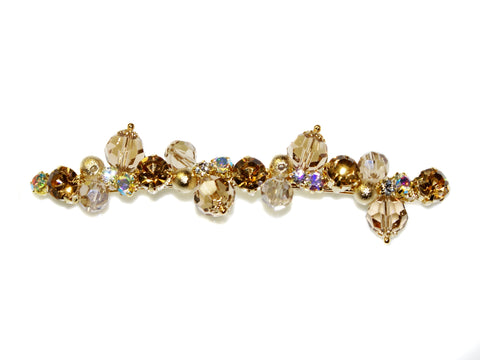 Victoria Stone Barrette - Gold-Topaz